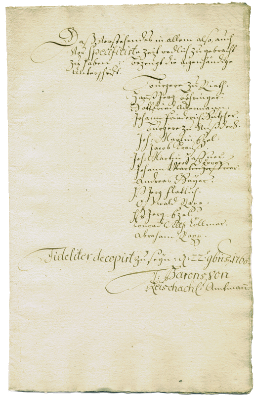 Urkunde vom 14.7.1760 Seite 5