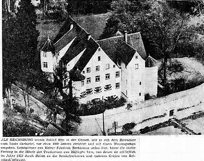 Zeitungsbericht über Schloss Riet