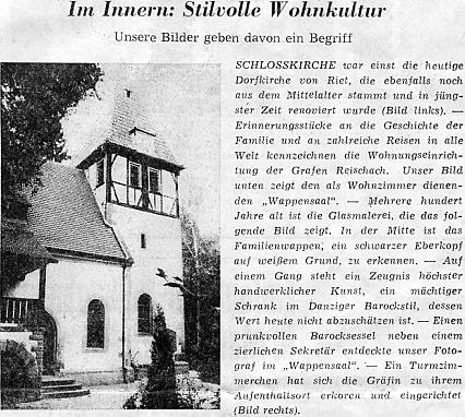 Zeitungsbericht: Schlosskirche